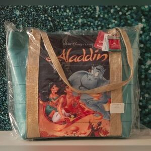NWT Disney Parks Harveys Aladdin Medium Movie Poster Tote Bag Seatbelt Fabric